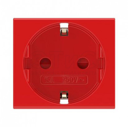 Розетка одинарная силовая З/К С/Ш 16А 250В IP20 красная VIVA